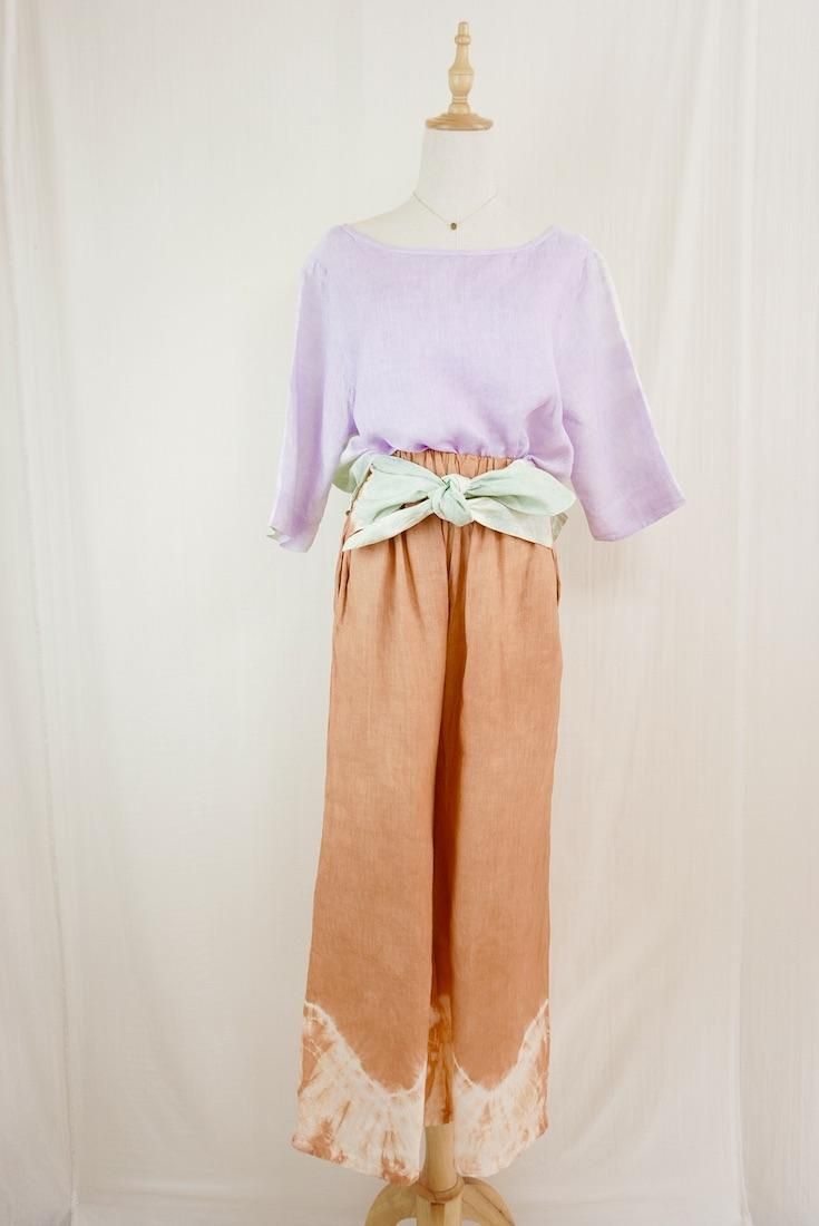 French Linen Middle sleeve top