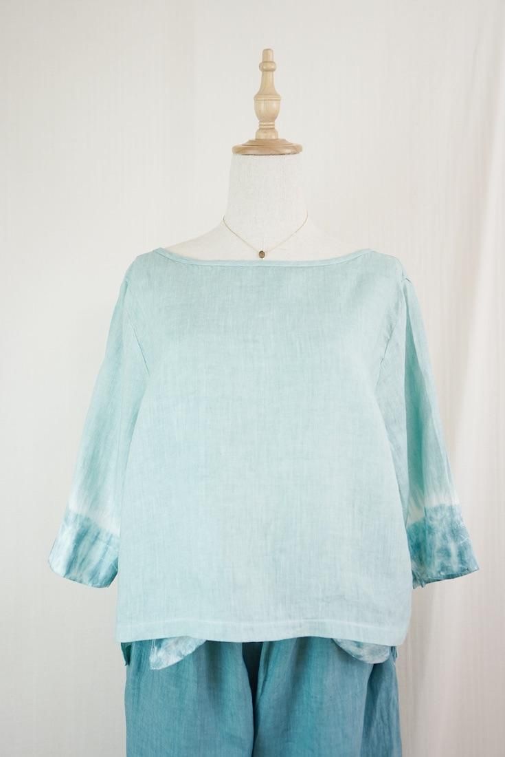 French Linen Middle sleeve top