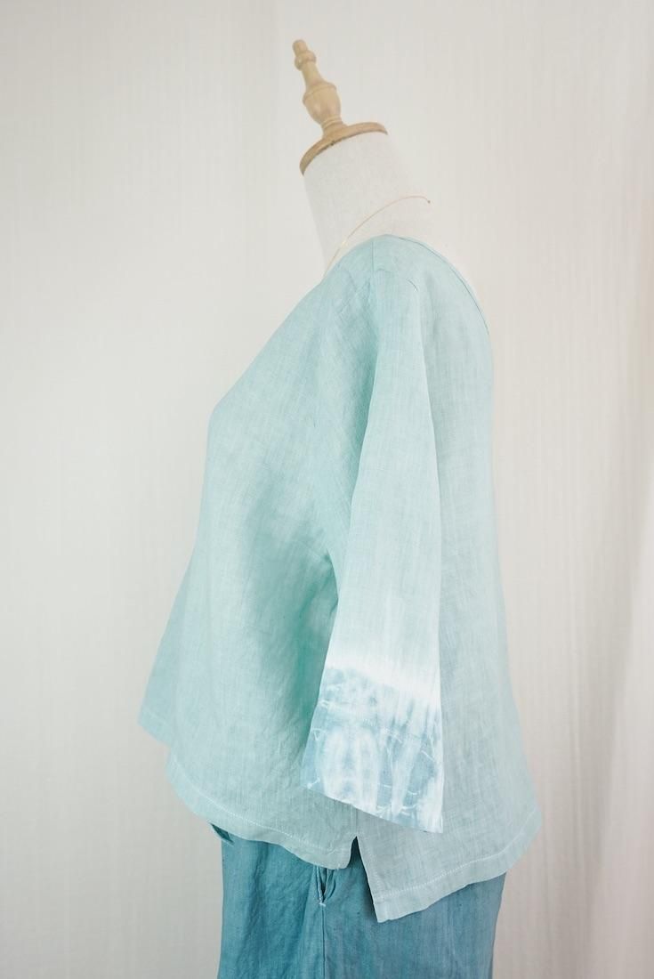 French Linen Middle sleeve top