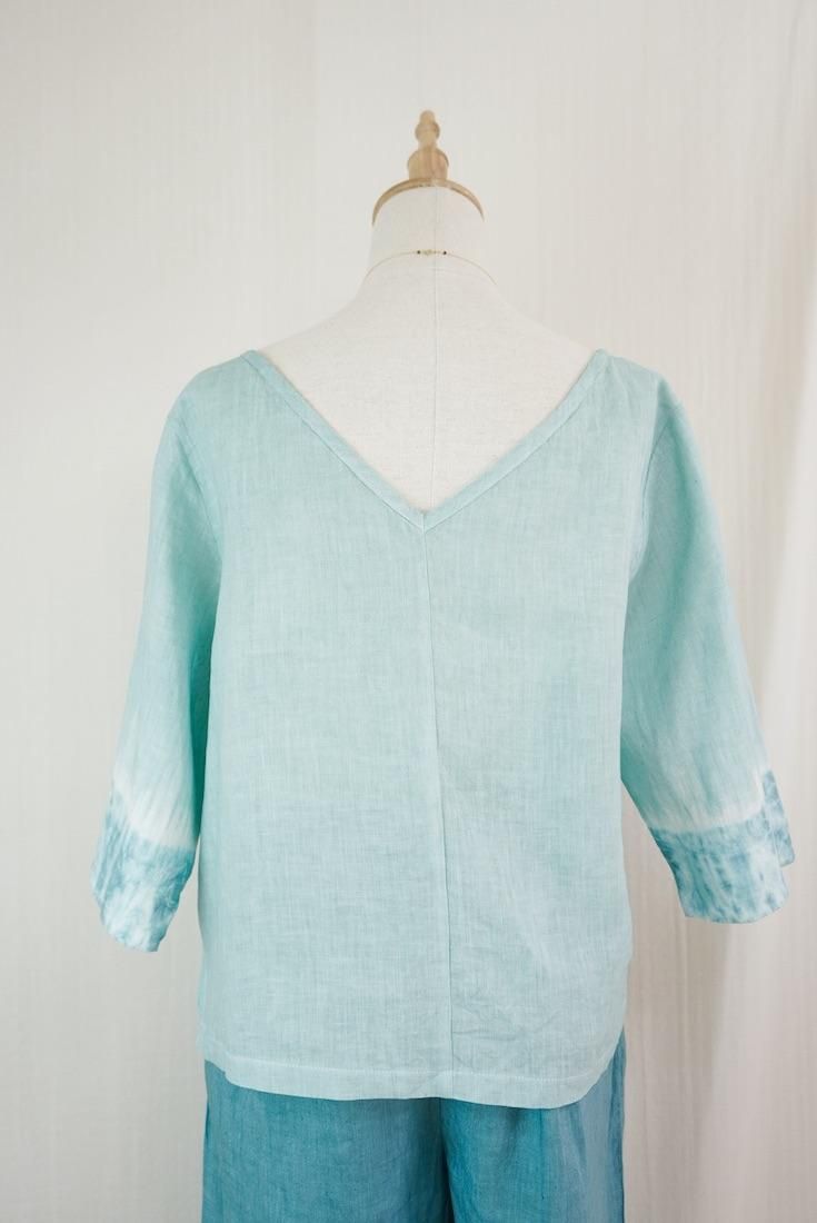 French Linen Middle sleeve top