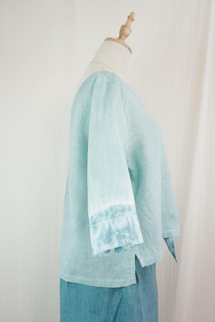 French Linen Middle sleeve top