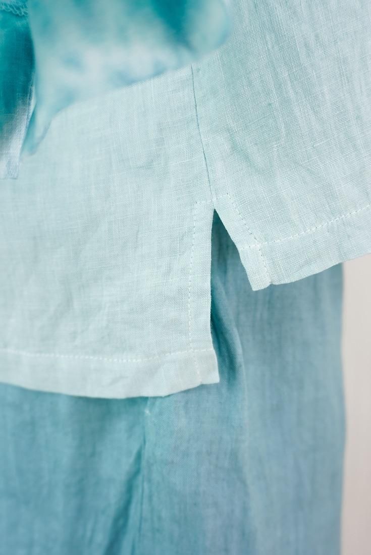 French Linen Middle sleeve top