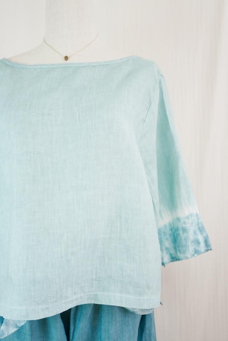 French Linen Middle sleeve top