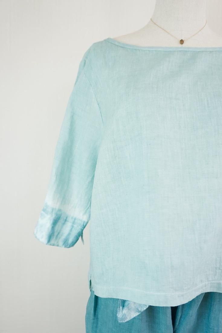 French Linen Middle sleeve top
