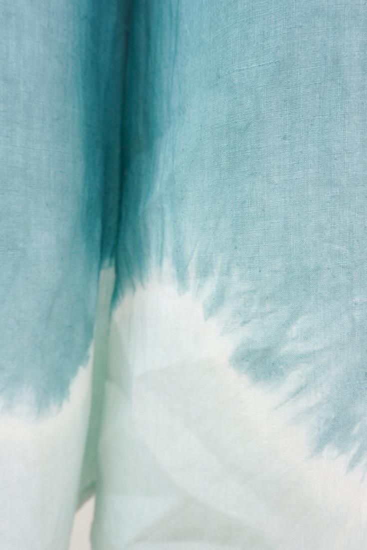 French Linen Ribbon Pants Deepgreen x Sage