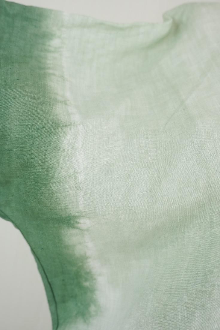 French Linen Relax Dress Jungle green x Pistachio