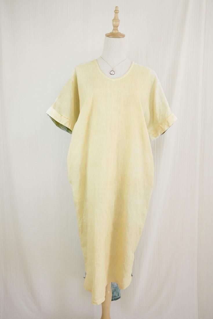 French Linen Relax Dress Custard x Ivy