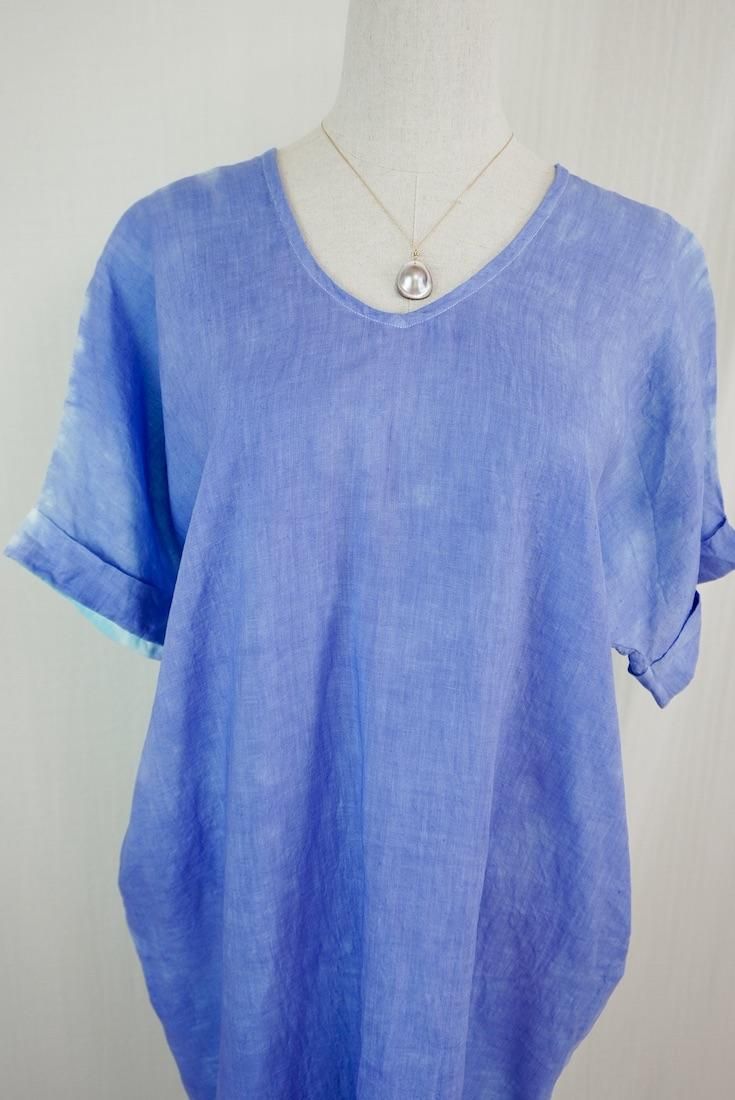 French Linen Relax Dress Horizon x Emerald