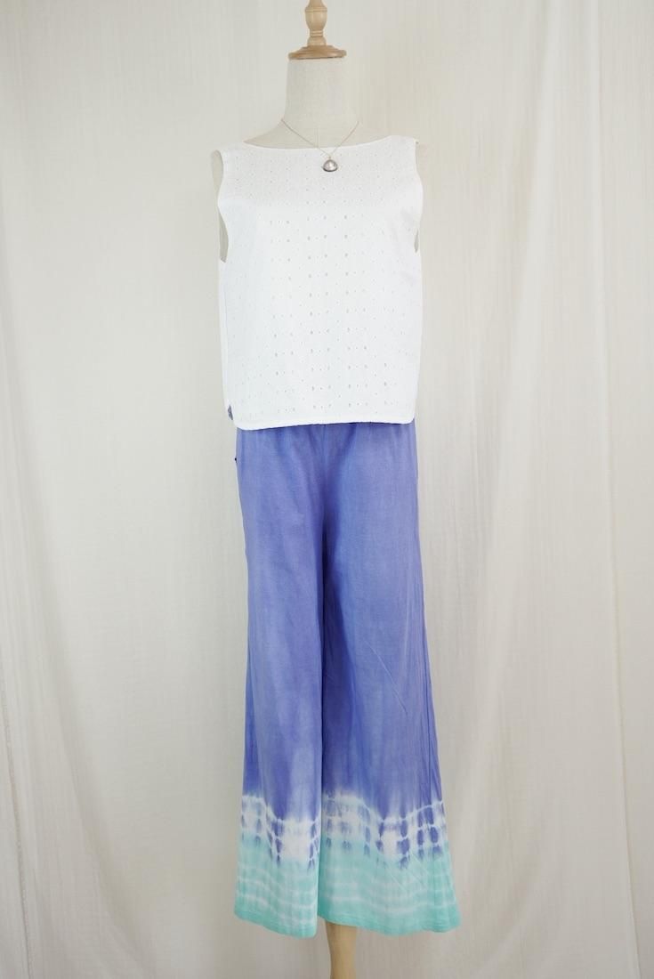 Cotton Relax Pants  Horizon x Emerald 