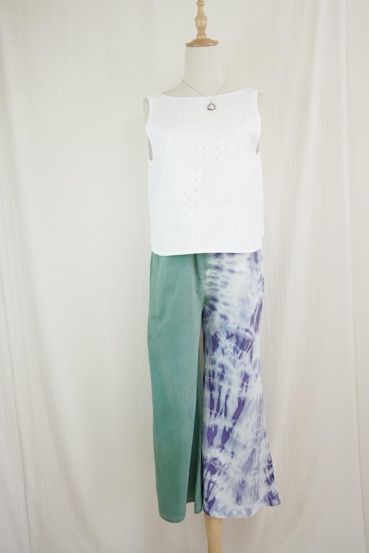 Cotton Relax Pants  Leaf x Lavender