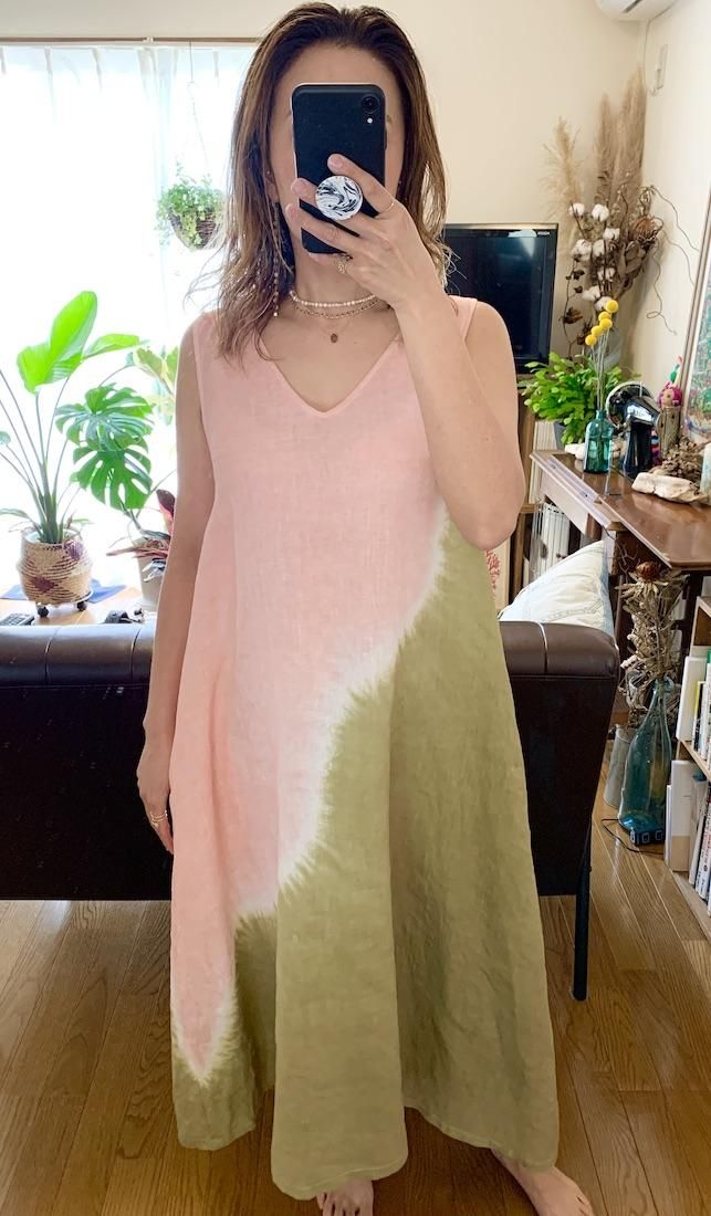 French Linen 2way op Khaki x Pinkeige