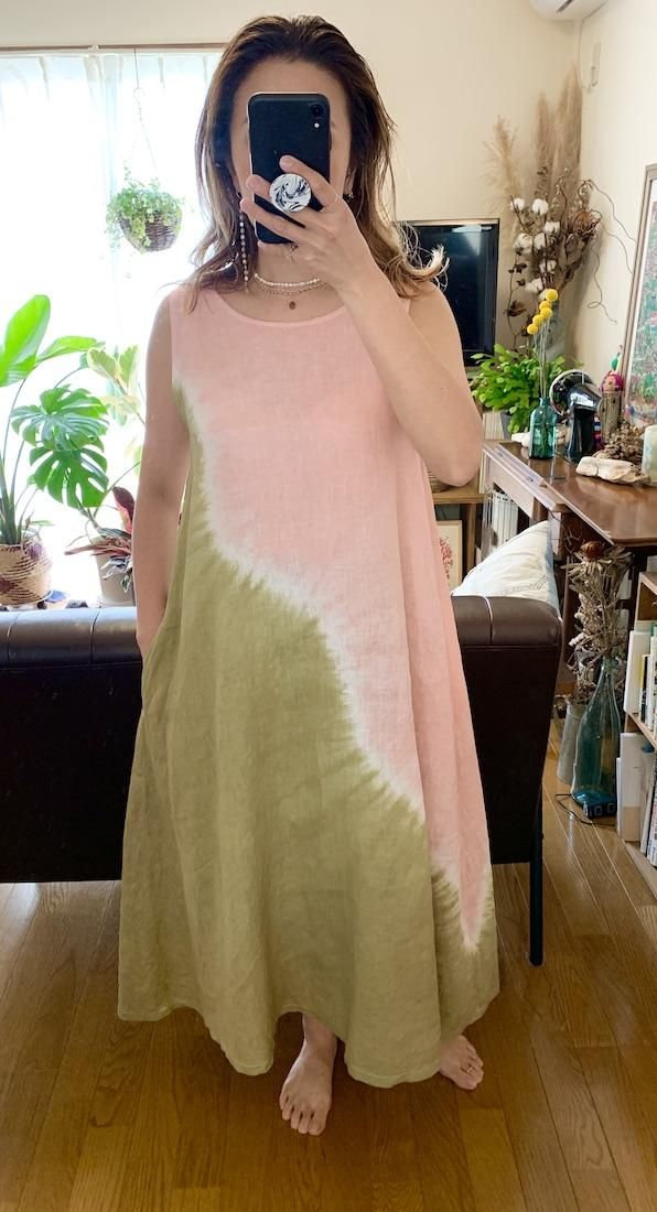 French Linen 2way op Khaki x Pinkeige