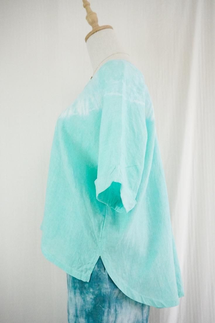 French Linen Relax Top  Emerald