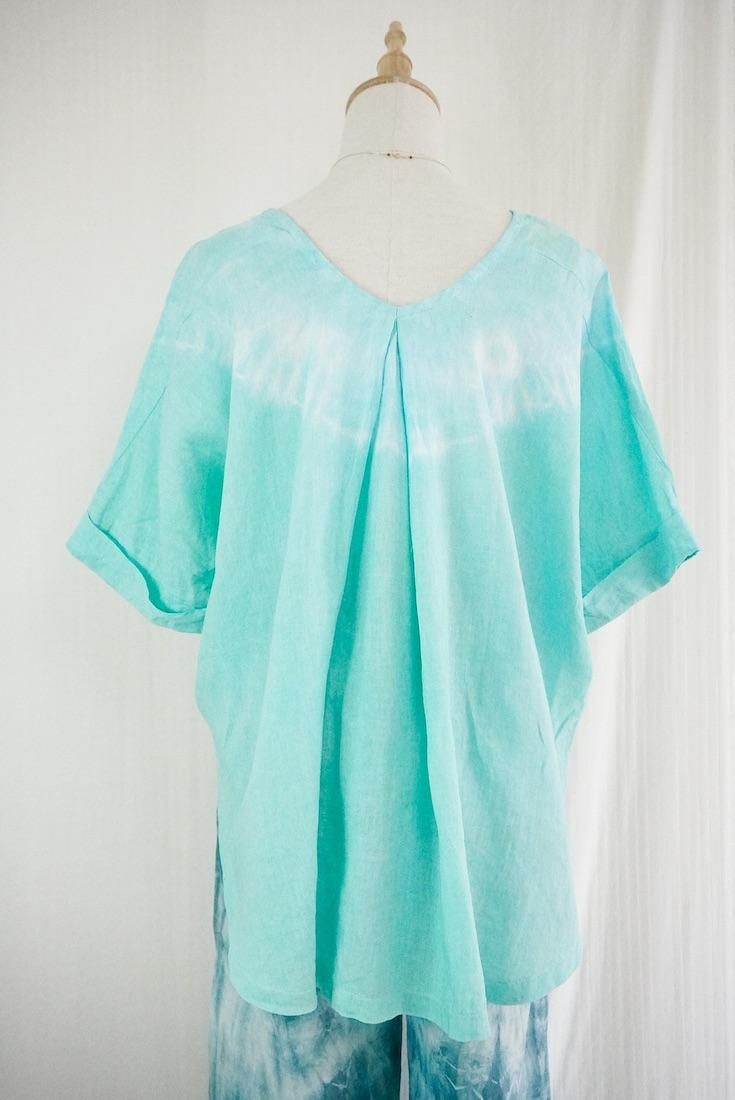 French Linen Relax Top  Emerald