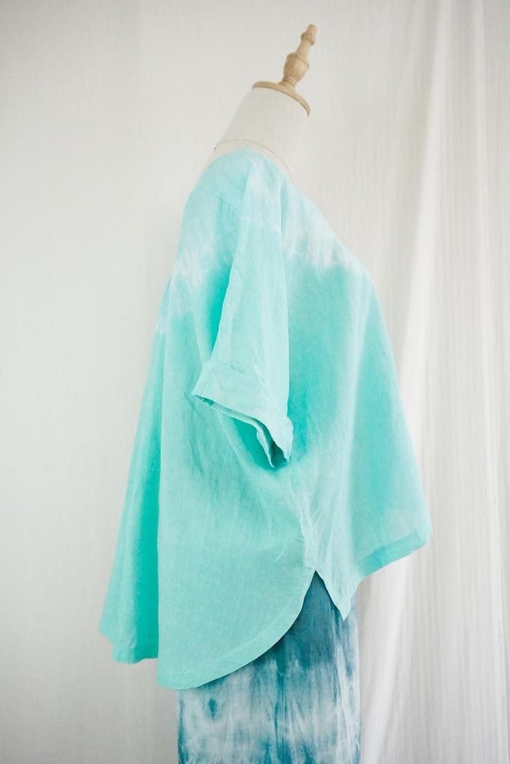 French Linen Relax Top  Emerald