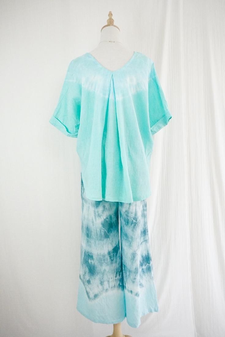 French Linen Relax Top  Emerald