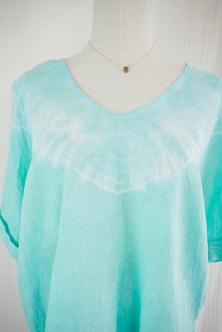 French Linen Relax Top  Emerald