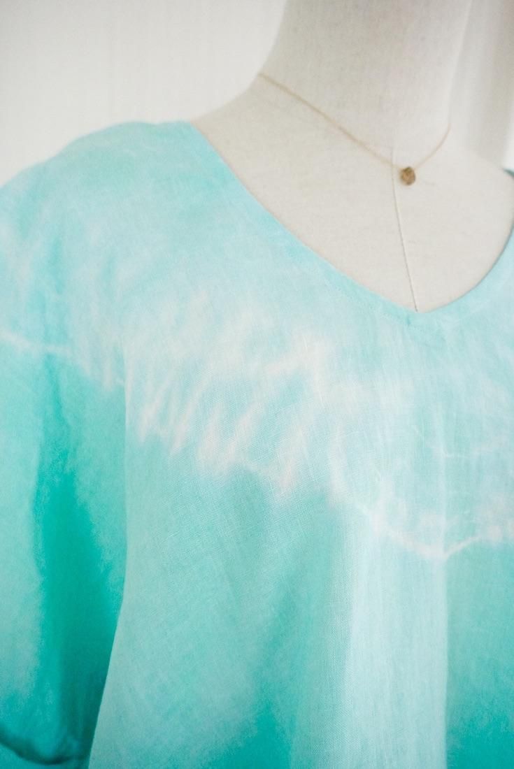 French Linen Relax Top  Emerald