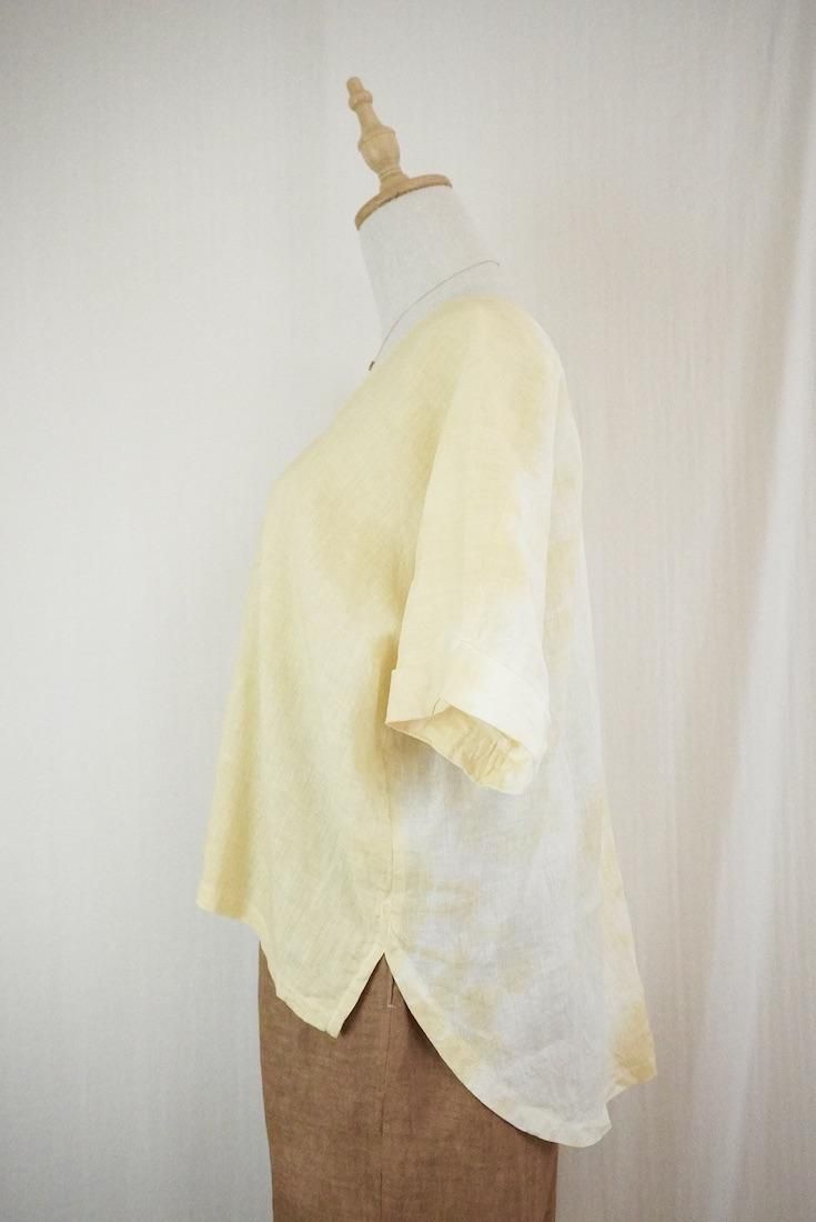 French Linen Relax Top  Custard