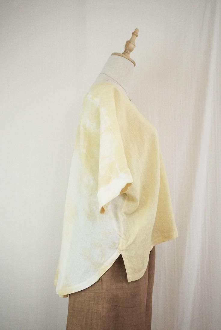 French Linen Relax Top  Custard