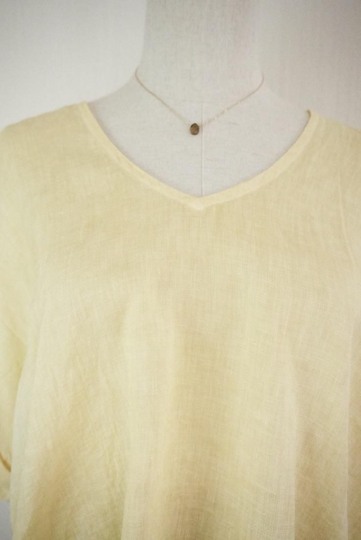 French Linen Relax Top  Custard