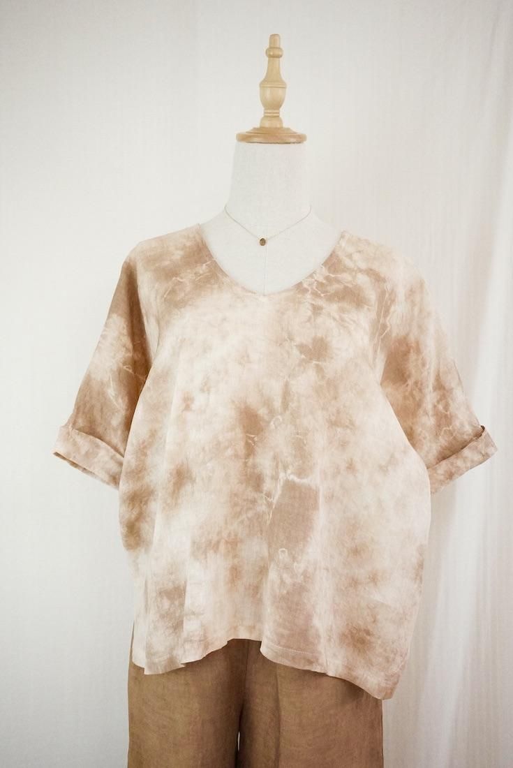 French Linen Relax Top  Darkchocolate
