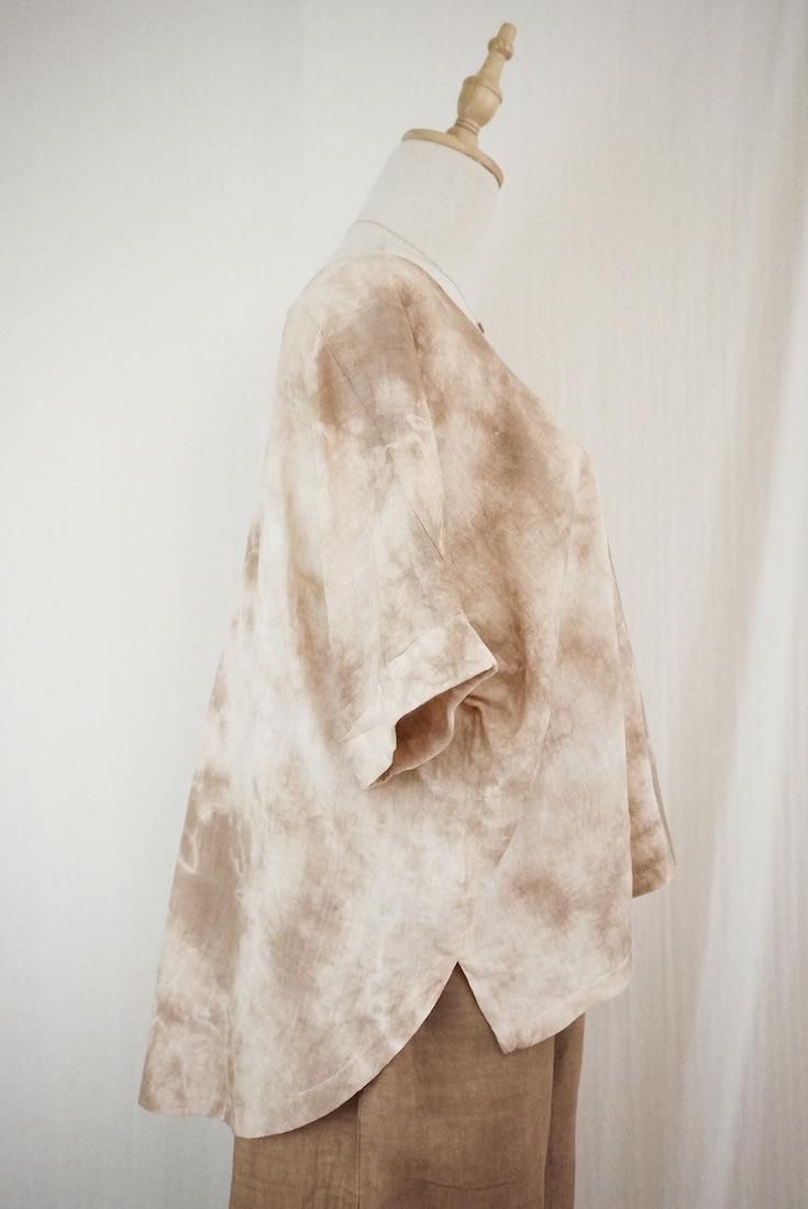 French Linen Relax Top  Darkchocolate