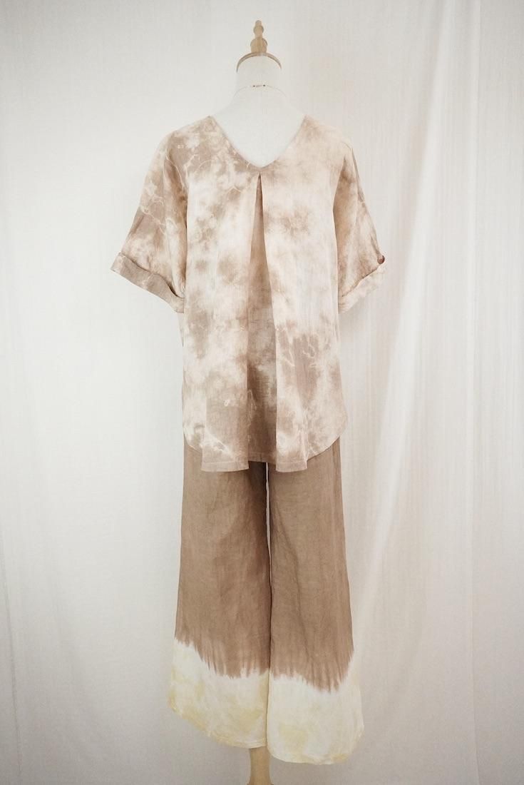 French Linen Relax Top  Darkchocolate