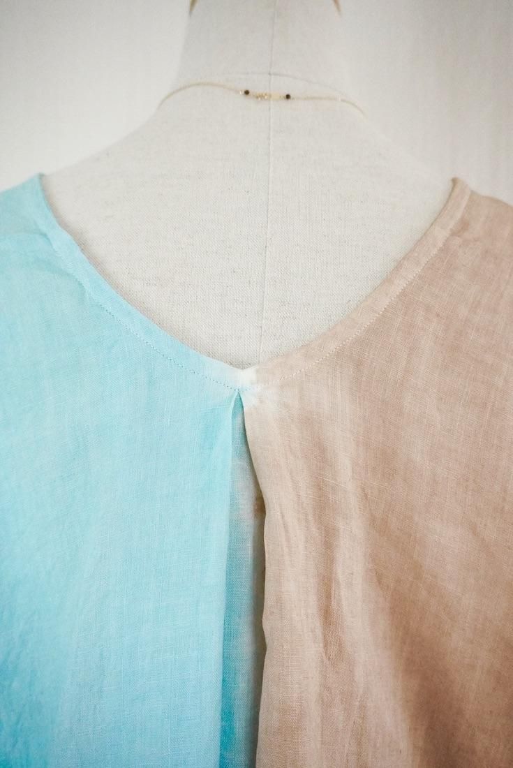 French Linen Relax Top  Cafelate x Turquoise