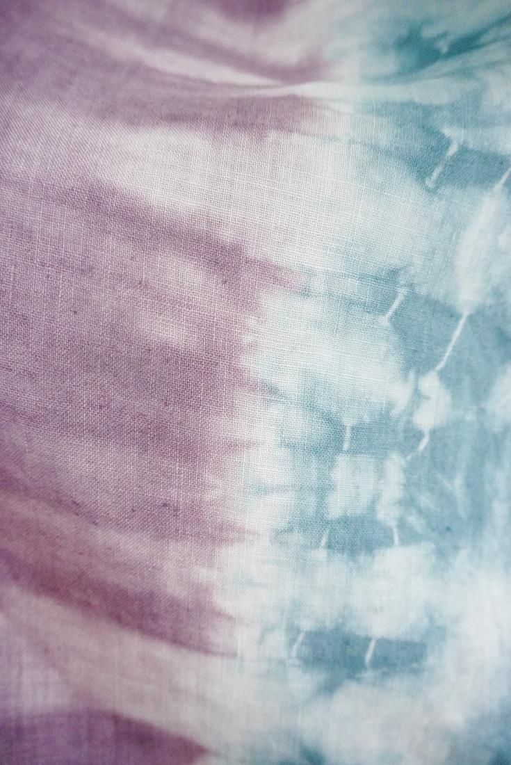 French Linen Relax Top Violet x Deepgreen