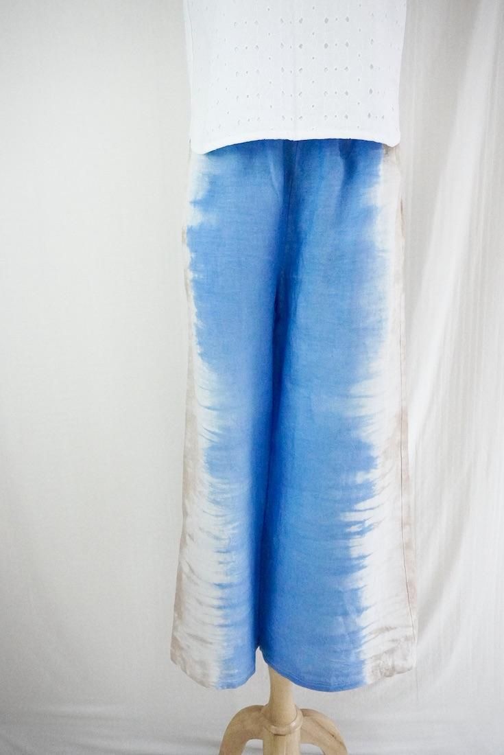 Frenh Linen Relax Pants Blue x Cafelate