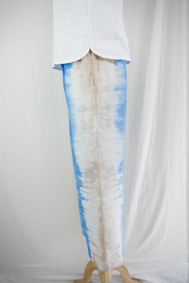 Frenh Linen Relax Pants Blue x Cafelate