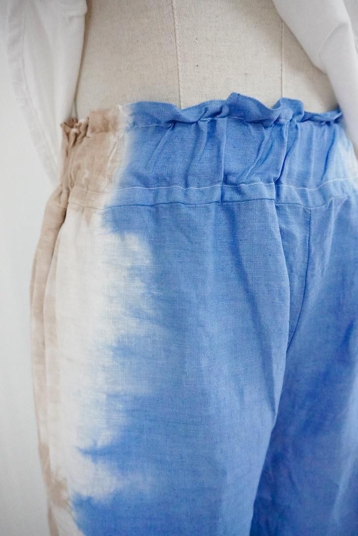 Frenh Linen Relax Pants Blue x Cafelate