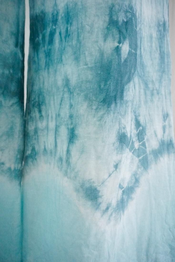 Frenh Linen Relax Pants Deepgreen x Turquoise