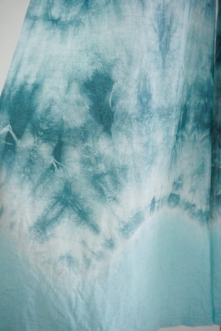Frenh Linen Relax Pants Deepgreen x Turquoise