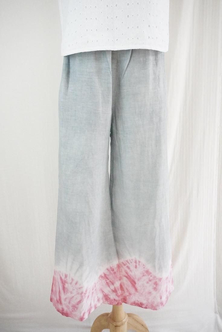 Frenh Linen Relax Pants Lightgray x Pink!Pink!Pink!