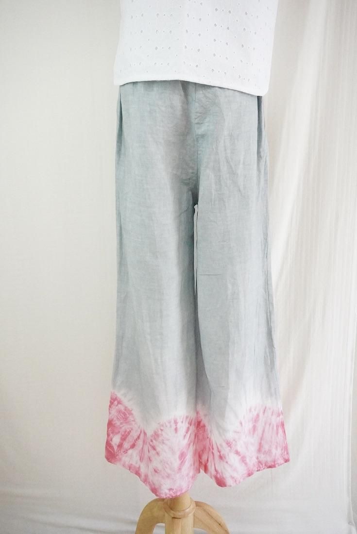 Frenh Linen Relax Pants Lightgray x Pink!Pink!Pink!