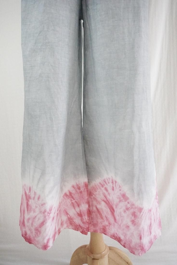 Frenh Linen Relax Pants Lightgray x Pink!Pink!Pink!