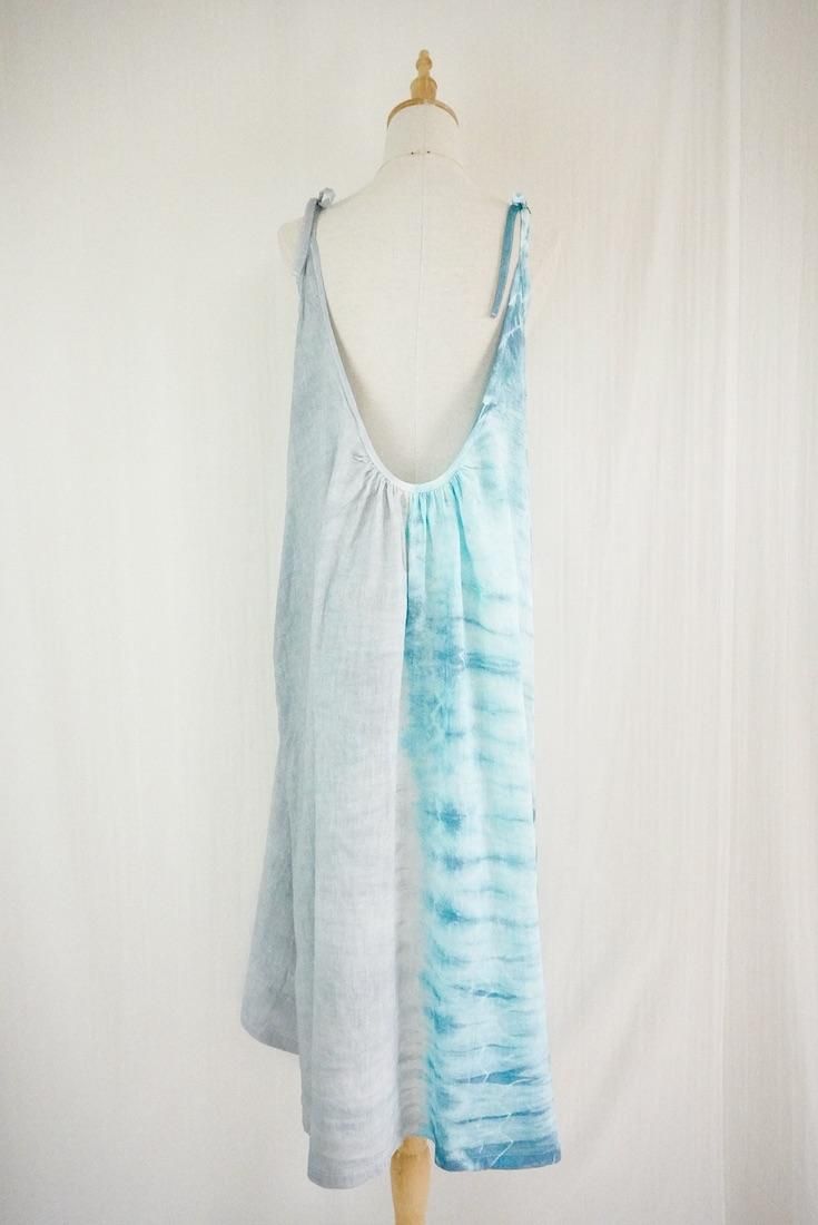 French Linen Ribbon camisole op Vintageblue x Lightgray
