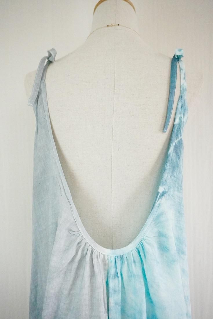 French Linen Ribbon camisole op Vintageblue x Lightgray