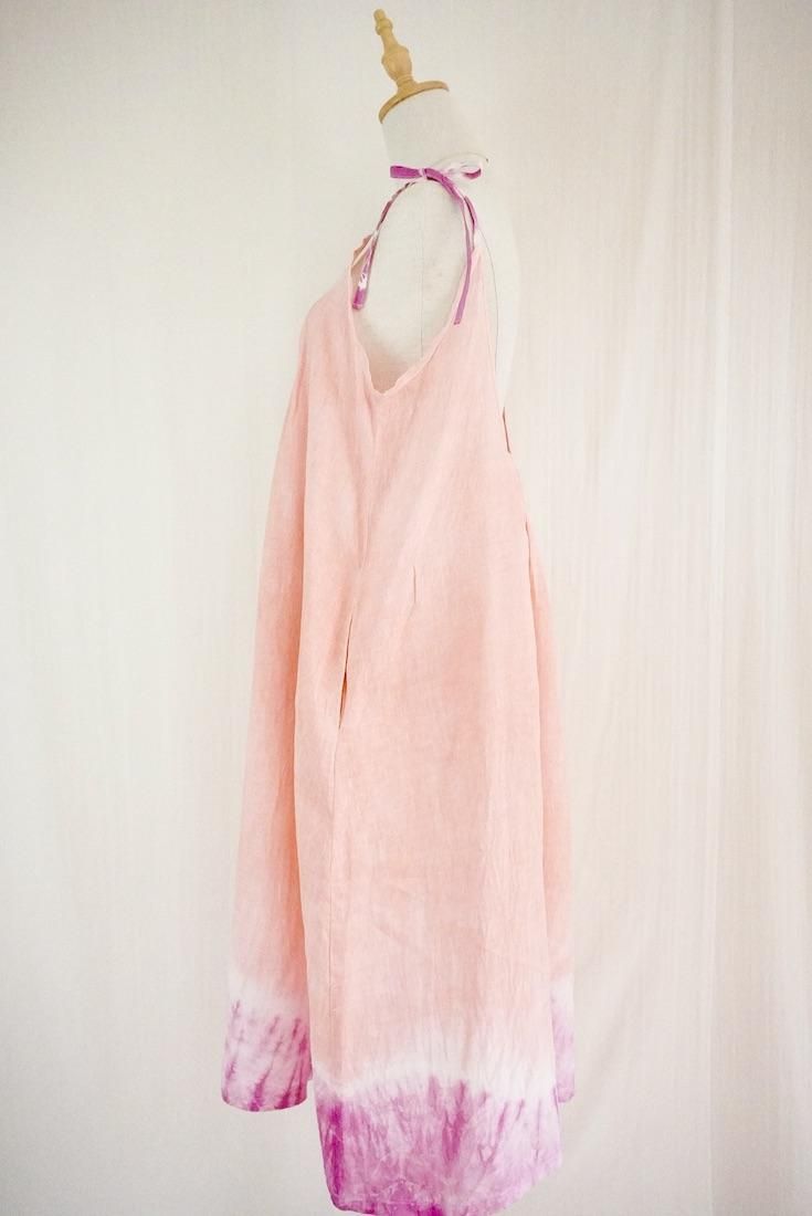 French Linen Ribbon camisole op Pinkbeige x Peony 