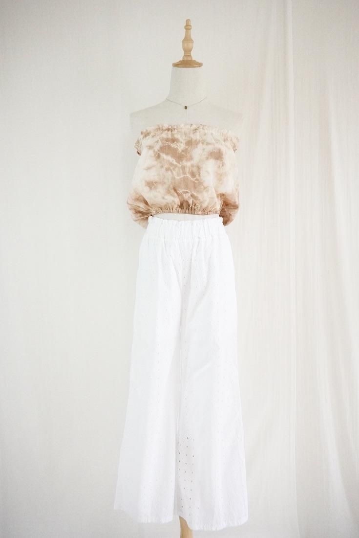 French Linen Short Bare top Dark chocolate