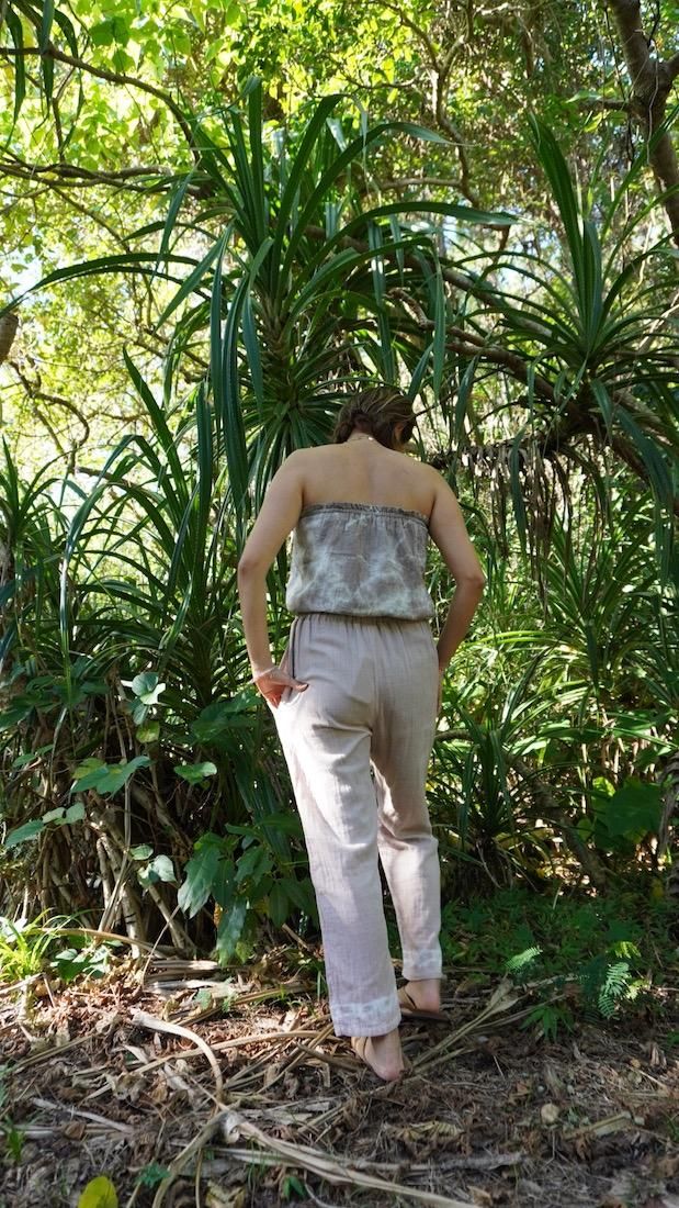 French Linen Short Bare top Dark chocolate