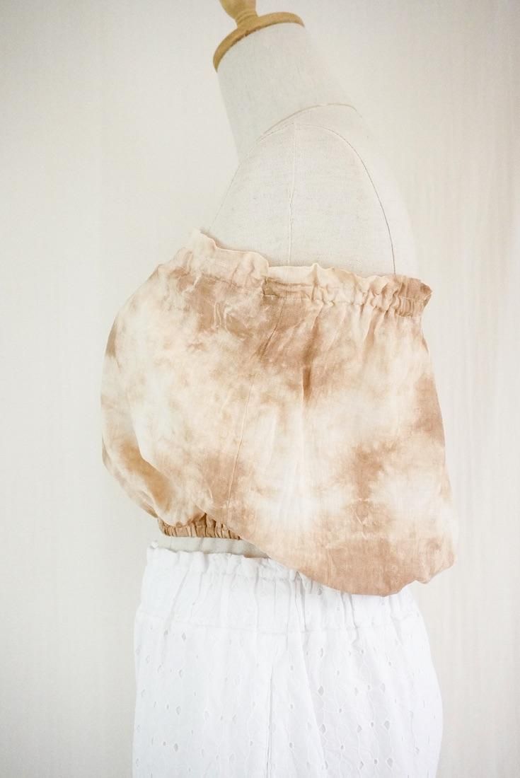 French Linen Short Bare top Dark chocolate