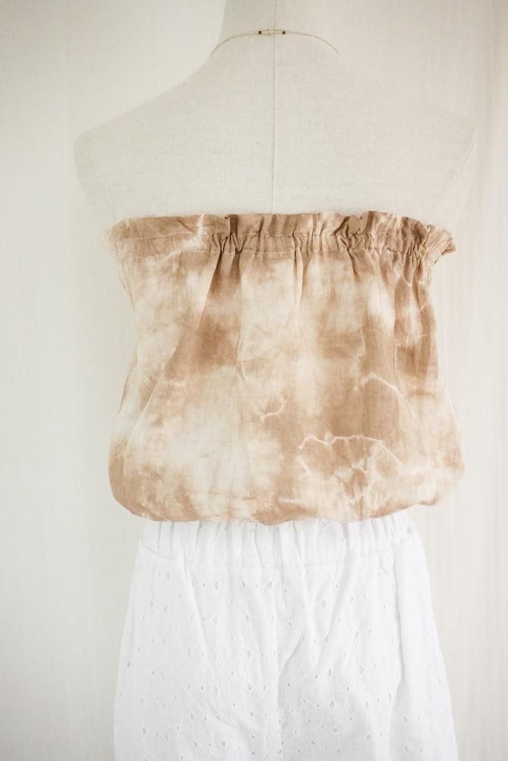 French Linen Short Bare top Dark chocolate