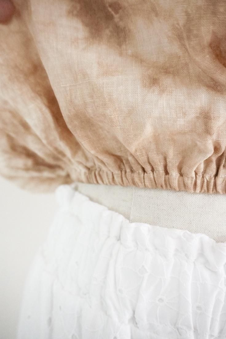 French Linen Short Bare top Dark chocolate