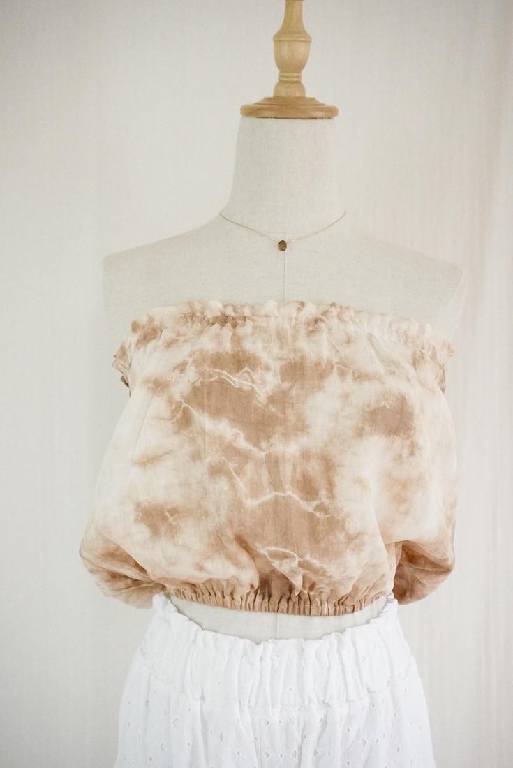 French Linen Short Bare top Dark chocolate