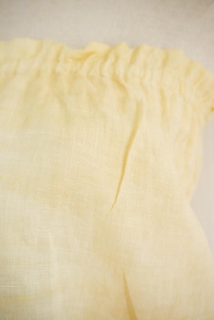 French Linen Short Bare top Custard x Turquoise