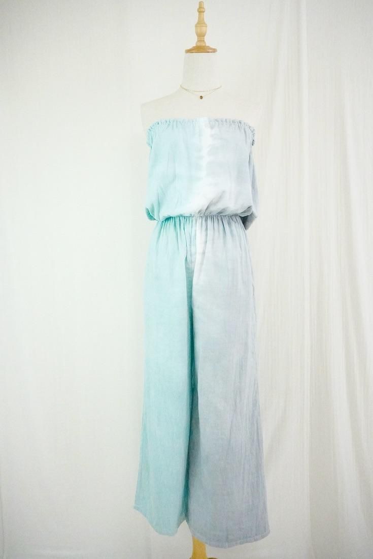 W-gauze Bare top all in one Lightgray x Sage