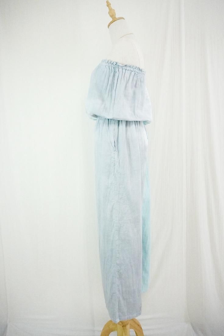 W-gauze Bare top all in one Lightgray x Sage